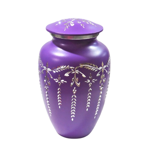 Urne funéraire pour adultes, modèle « Violet Victorien », coupe diamant, pour cendres humaines, urne funéraire en métal. - Product Image 2