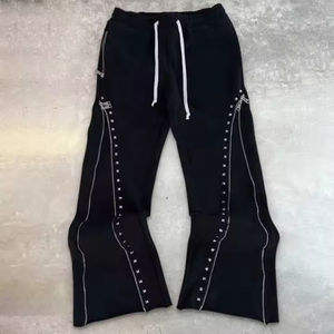 ชุดเซ็ตสตรีทแวร์สองชิ้นแบบมีฮู้ดผูกเชือก ประดับหมุดและคริสตัล สำหรับผู้ชายและผู้หญิง คุณภาพสูง ดีไซน์เฉพาะตัว เหมาะสำหรับฤดูหนาว - Product Image 2