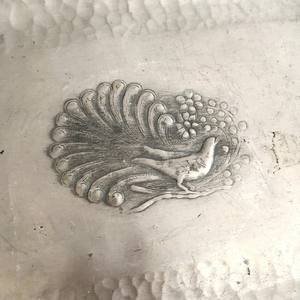 Bandeja de metal para servir pavo real al por mayor, plato de fruta rectangular, decoración antigua martillada a mano - Product Image 2