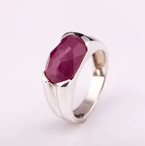 March Expo 2024 Ruby Radiance 925 Silver Rhodium Ringnaturalジェムストーン工場価格タイメーカー