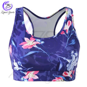 Facile à porter, dernier style écologique, soutien-gorge de sport pour femmes par sublimation, top vente, vêtements de sport OEM personnalisés à imprimé floral et pris en charge - Product Image 1