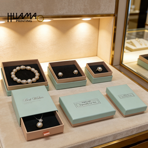 Caja de Joyería de Lujo con Logotipo Personalizado, Directo de Fábrica Huamao, para Anillos, Collares, Pendientes, Embalaje para Regalos de Boda, Venta al Por Mayor para Regalos Navideños - Product Image 3