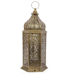 Cutting Work <b>Dinner</b> Table and Balcony Decoration Antique Style Metal Lanterns Fashionable Terrarium <b>Candle</b> Lantern - Product Image 3