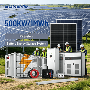 Système solaire hybride conteneurisé Sunevo 200 kW 500 kW 1 MWh avec panneaux solaires 750 W pour solutions de micro-réseaux connectés au réseau - Product Image 1