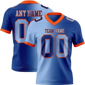 Camiseta de Fútbol Americano Personalizable para Hombre con Nombre de Equipo, 100% Poliéster, Transpirable y de Secado Rápido, Manga Corta, Cuello en V, Ajuste Atlético - Product Image 1