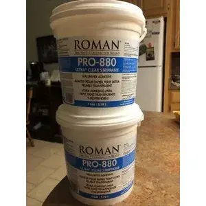 ROMAN PRO-880 Ultra Clear PVC Wallpaper Adhesive Paste Lot 2 (1 Galón X 2) Geométrico Moderno Ignífugo para Cocina Hotel Niños - Product Image 1