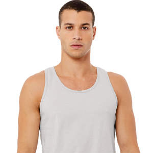 Side Seamed Retail Fit 100% Airlume Combed and Ring Spun Cotton 32 Single 4.2 oz Silver Unisex Jersey Tank - Product Image 4