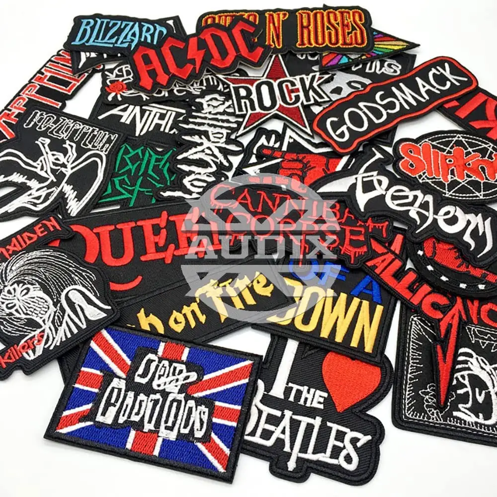 New Arrival Heavy Meta Band Patches Iron on Rock Music Badges Hippie Punk Stickers for Clothes and men jacket