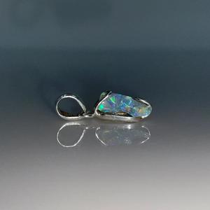 Opale naturelle éthiopienne pendentif brut qualité multi feu opale brute argent Sterling 925 Style Vintage bijoux pour enfants cadeau - Product Image 3