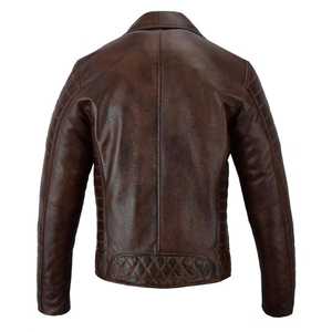 Vestes en cuir de grain supérieur de haute qualité pour hommes Veste en cuir véritable - Product Image 3