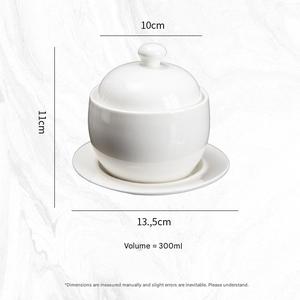 Pot à ragoût en céramique YCPS12 avec bord doré, bol à soupe, pot à nid d'oiseau séparant l'eau pour un usage domestique et hôtelier avec logo personnalisé - Product Image 2