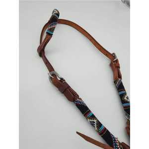 Cabecera de cuero con cuentas de una oreja más vendida para equitación y carreras al mejor precio - Product Image 1