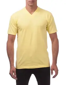 Premium Quality Hot Sale Desgin V Neck T-Shirt Men Custom Logo Solid Colour Casual Short Sleeve 100%Cotton T-Shirt For Men