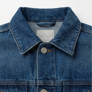 Veste en jean pour homme personnalisée tendance 2024 Lavage vintage Automne Bouton Mode Poche Couleur unie Noir Col rabattu - Product Image 4