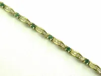 Bracelet tennis vintage pour femme en argent sterling avec 12 diamants de laboratoire, taille brillant, plaqué or jaune 14 carats, 7,5 g