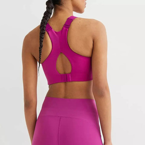 Vêtements de yoga de fitness pour femmes fabrication à quantité minimale de commande basse grande taille disponible soutien-gorge de sport sans couture à soutien élevé personnalisable - Product Image 2