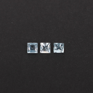 Aguamarina brasileña Natural 4x4mm corte cuadrado 0,90 Cts 3 uds lote de piedras preciosas para hacer joyas - Product Image 3
