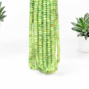 Perroquet naturel vert point opale lisse Rondelle perles brin 7mm à 10mm perles de pierres précieuses en vrac pour la fabrication de bijoux en gros Inde - Product Image 3