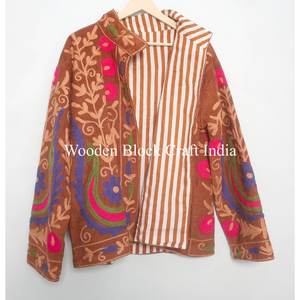 All Festivals Cotrise Jacket Hand-<b>stitched</b> boho Style Embroidery Boho Festival Coat Vintage Casual Vacation Beach and party Wear - Product Image 3