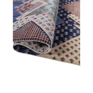 Manchaha Luxury Blue Hand Knotted Wool Bamboo Silk <b>Carpet</b> Geometric Floral Washable Jute Floor Rugs for Home for Teens-LES-2858 - Product Image 2