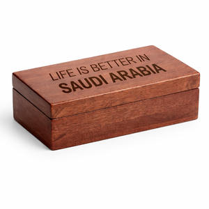 NUEVA LLEGADA Elegante Caja de Madera con Texto Inspirador La Vida es Mejor en Arabia Saudita Grabado en la Tapa Caja de Regalo y Almacenamiento - Product Image 1