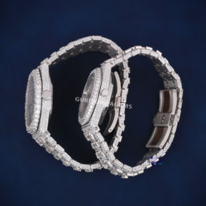 Relojes elegantes y de lujo para parejas, relojes automáticos de acero inoxidable con diamantes Moissanite, relojes lujosos - Product Image 4