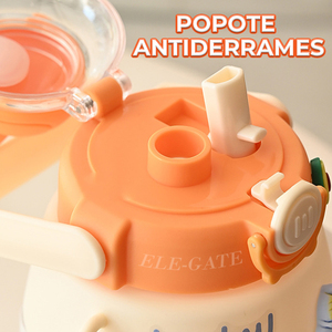 Borraccia per Bambini con Design Orsetto Kawaii da 600ml, in ABS, con Cannuccia per Bere Direttamente, Sicura con Cordino per Campeggio ed Escursionismo - Product Image 4