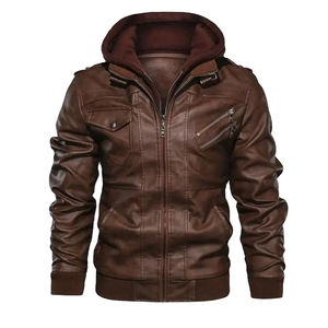 Chaqueta de cuero con capucha de calidad de invierno para hombre personalizada al mejor precio de Pakistán servicio OEM de moda de piel de vaca disponible - Product Image 1