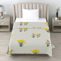 Couette réversible 100% coton faite à la main |   Motif matelassé |   Respirant, écologique, hypoallergénique, classique, toutes saisons, lavable en machine