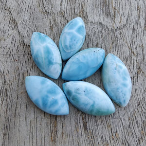 อัญมณีสีฟ้าหลังแบนรูปร่างเพชรลาริมาร์แบบตามสั่งขนาด AAA + - Product Image 4