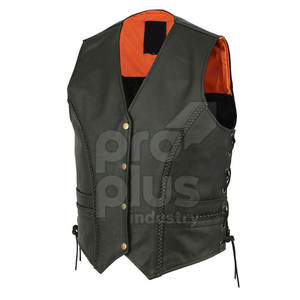 Chaleco de Cuero Casual para Hombre, Transpirable, Ecológico, de Secado Rápido, Estilo Motero Moderno, Ajuste Cómodo para Viajes, Uso Diario - Product Image 2