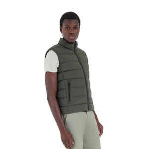Vestes sans manches pour hommes, coupe ajustée, style streetwear, avec col et deux poches zippées, prix d'usine, vente en gros OEM, design tendance - Product Image 2