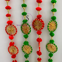 Décoration artificielle décorative Diwali guirlande de pompons faite à la main décoration de mariage toile de fond et pour les saisons des festivals