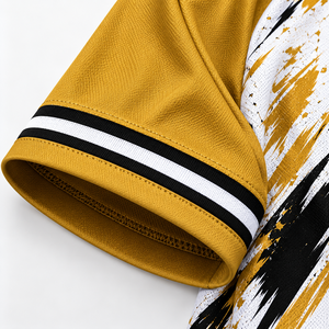 Sinewy Custom Baseball Jersey Sublimated Polyester <b>Short</b> <b>Sleeve</b> <b>Henley</b> Neck Moisture Wicking Unisex Adult Jersey - Product Image 5