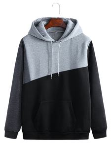 Sudadera con capucha para hombre, de invierno, color sólido, 100% algodón, forro polar, diseño personalizado, calidad premium, ropa urbana, transpirable. - Product Image 2