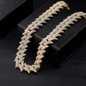 20MM Rapper Style <b>Men's</b> <b>Necklace</b> Iced Out Moissanite Hip Hop <b>Necklace</b> For <b>Men</b> Spiked Cuban Link Chain Hip Hop Chain - Product Image 1
