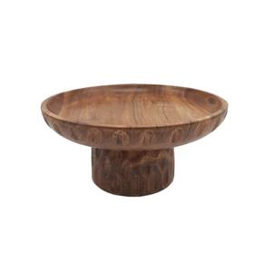 Présentoir à gâteaux en bois de luxe à un niveau forme ronde finitions naturelles pour présentoir de fête d'anniversaire de mariage en gros en vrac - Product Image 1