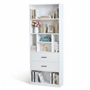 Étagère à livres contemporaine en chêne, style minimaliste moderne, avec tiroirs, pour bureau à domicile et salon, 70x28x180cm KS68245 - Product Image 1