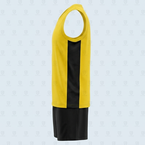 Uniforme de Baloncesto Personalizado Zee Good, Amarillo y Negro, Sin Mangas, Cuello en V, Secado Rápido, Unisex, para Adultos, Todas las Temporadas, Impresión Sublimada - Product Image 4