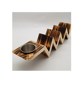 Plateau de support à tacos en bois unique design fabuleux avec tasse à condiments Les restaurants de fête de Noël utilisent un support à tacos en bois - Product Image 5