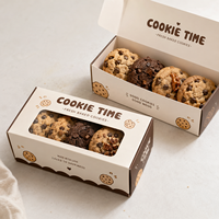 Boîte d'emballage personnalisée pour biscuits, boîte à biscuits jetable en papier pour boulangerie, boîte à emporter avec impression de logo