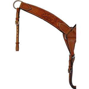 Collier de poitrine de cheval en cuir marron fait à la main de qualité supérieure collier de poitrine de taille de cheval durable pour l'équitation - Product Image 1