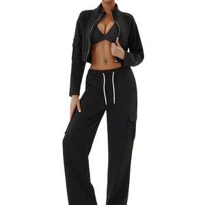 360 GSM poliéster algodón Otoño Invierno sudaderas con capucha de lana de gran tamaño mujeres cremalleras dobles chándal Conjunto personalizado 2026 - Product Image 4