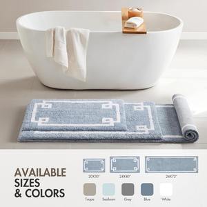 High Standard Luxury blue Rectangular <b>Bath</b> <b>Mat</b> Super Absorbent Anti-<b>slip</b> Washable Quick Dry Hotel Use - Product Image 6