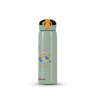 Termo de Acero Inoxidable de Doble Pared de 450 ml con Diseño de Dibujos Animados, Aislamiento Térmico de 12-24 Horas, Diseño Antiderrames