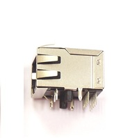 Connecteur modulaire femelle RJ45 plaqué or en bronze phosphoreux, haute qualité, 8P10C DIP, angle droit, 13,35H, ARIBA AMJ01813XXD1L6-129