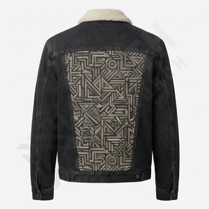 Chaqueta Vaquera para Hombre, Negra, Lisa, Estilo Casual, Chaqueta de Mezclilla, Nuevo Diseño, Logotipo Personalizado, Moda, Ropa de Calle Duradera - Product Image 2