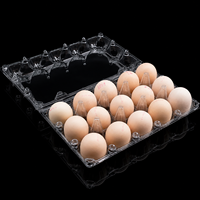 Bandeja para Huevos de 15 Unidades, Transparente, de Plástico PET, Apilable, Tipo Concha, para Granjas Avícolas, Comercios Minoristas y Centros de Empacado de Huevos