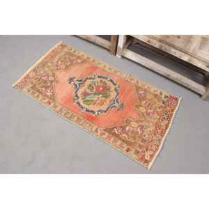 Turkish 0.2x3.6 ft Rug, <b>Runner</b> Vintage Rug, <b>Red</b> Persian Wool Rug - Product Image 2