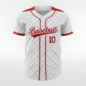 Camisetas de béisbol deportivas para hombre, camisetas de béisbol con cuello en V, color rojo con blanco, ajustadas, camisetas de béisbol de entrenamiento de equipo para adultos, servicio OEM - Product Image 1